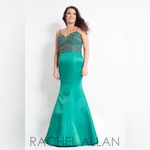 Rachel Allan Teal Prom Dress